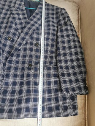 Chaqueta oversize cuadros azul marino