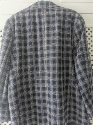 Chaqueta oversize cuadros azul marino