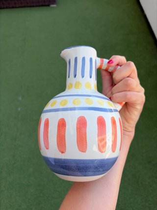 Jarrón de cerámica multicolor
