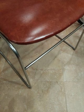 2 Sillas Vintage Tubo Acero Piel