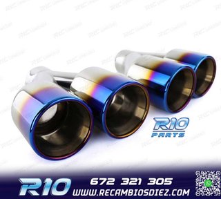 COLAS ESCAPE UNIVERSAL ACERO INOX TITANIO 2 DOBLES 89MM OO--