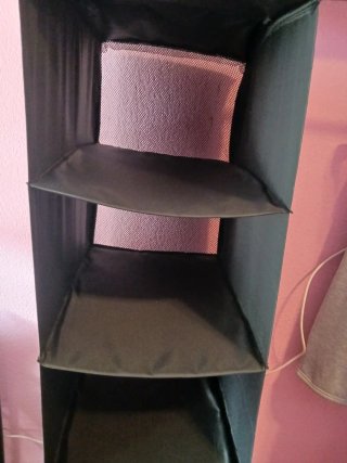 Armario Plegable Tela Negro/Morado