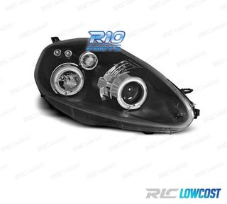 FAROS FIAT GRANDE PUNTO 05-08 OJOS ANGEL FONDO NEGRO