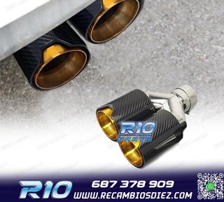COLA ESCAPE IZQ BMW LOOK M PERFORMANCE DORADO CARBONO
