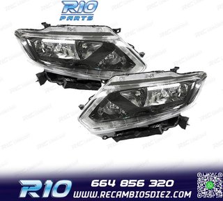 FAROS PARA NISSAN XTRAIL 14-18 LED FONDO NEGRO