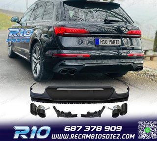 DIFUSOR AUDI Q7 20-23 LOOK SQ7 + COLAS ESCAPE NEGRO
