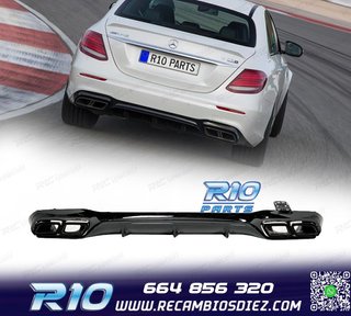 DIFUSOR MERCEDES W213 16-20 LOOK AMG E63 NEGRO BRILLO