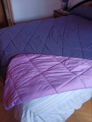 Colcha/Edredón reversible morado