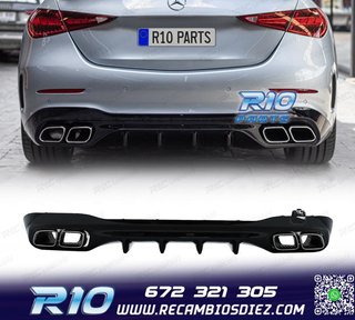 DIFUSOR MERCEDES W206 AMG 21- LOOK C63 + COLAS ESCAPE CROMO