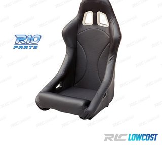 KIT ASIENTO BAQUET UNIVERSAL NEGRO PIEL ESTILO EVO