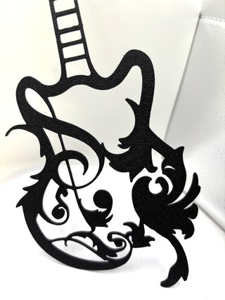 Wall Art Chitarra Floreale Line Art - Decorazione