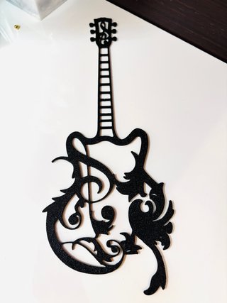 Wall Art Chitarra Floreale Line Art - Decorazione