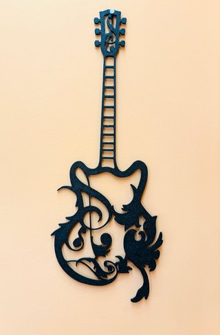 Wall Art Chitarra Floreale Line Art - Decorazione