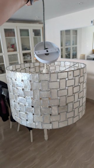 Lámpara de techo de cristal y plástico