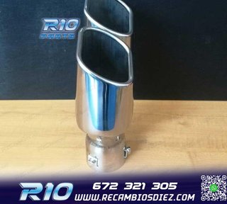 COLA ESCAPE DOBLE RECTANGULAR ACERO INOX