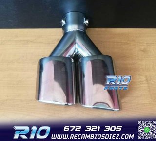 COLA ESCAPE DOBLE RECTANGULAR ACERO INOX