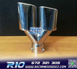 COLA ESCAPE DOBLE RECTANGULAR ACERO INOX