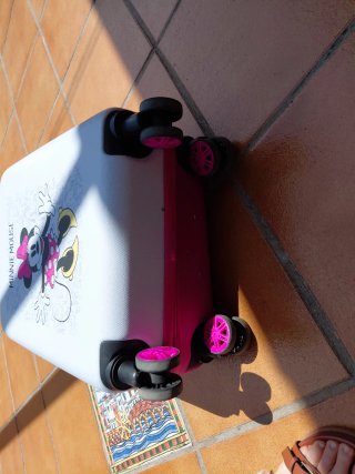 Maleta Minnie Rosa y Gris