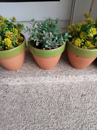 Lote de 4 macetas terracota y cemento