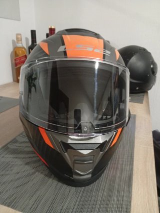 Casco Moto LS2 Talla S Carbono Naranja