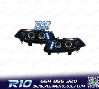FAROS RENAULT MEGANE 02-05 OJOS ANGEL + LED FONDO NEGRO