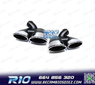 COLAS DE ESCAPE DOBLES OVALADAS MERCEDES W211 02-09 LOOK AMG