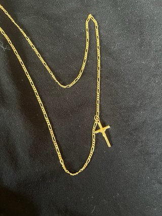 Collar Cruz Oro Figaro 18k Cadena