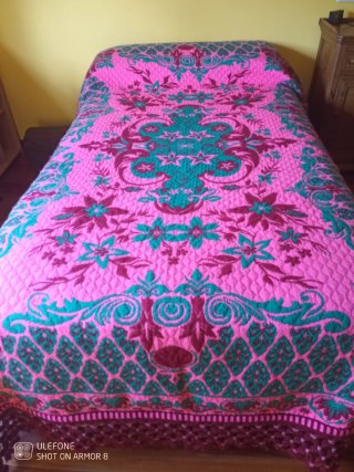 Colcha lana reversible multicolor