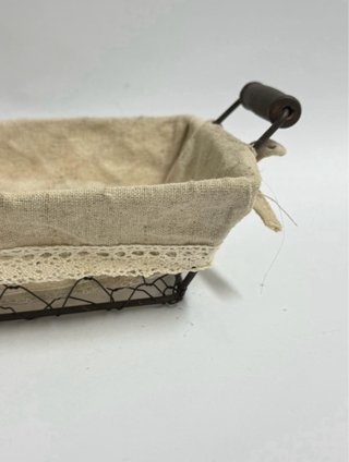 Cesta Vintage con Asas Marrón y Beige