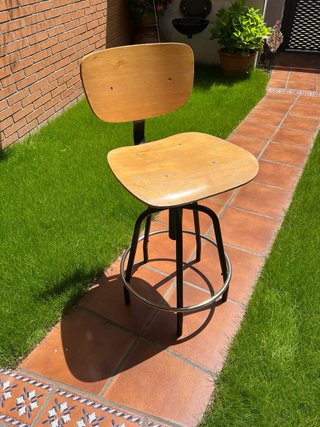 Silla giratoria madera y metal