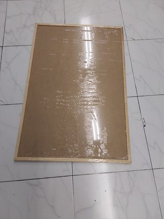 CHELY INTERMARKET Pizarra Blanca Esmaltada 90X60 CM NO Magnética Marco Madera Incluye Rotulador Borrador Kit Colgar Tablero Ofic