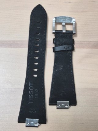 Correa Tissot Negra Piel Cocodrilo