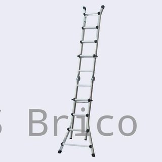 Escalera Telescópica Articulada Aluminio 3+3 Pestaña