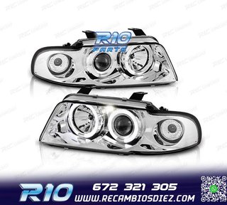 FAROS AUDI A4 B5 94-99 OJOS ANGEL FONDO CROMO