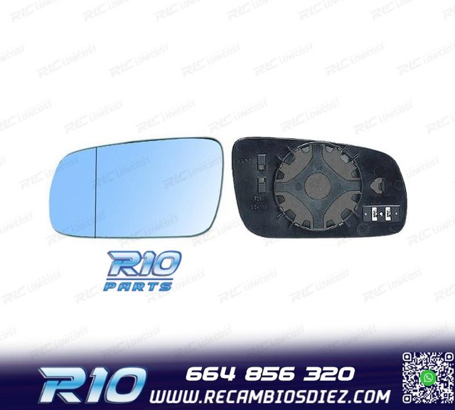 CRISTAL ESPEJO BASE IZQUIERDO AUDI A3 96-00 AZUL