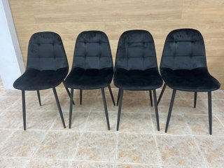 Pack 4 Sillas Terciopelo Negro ¡NUEVAS!
