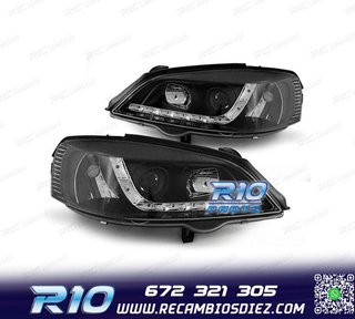 FAROS OPEL ASTRA G 94-97 LUZ DIURNA LED FONDO NEGRO DIURNA
