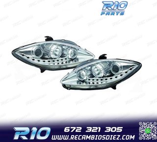 FAROS SEAT LEON ALTEA TOLEDO 04-09 FONDO CROMO LUZ DIURNA LE