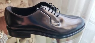 Tod's Zapatos Derby Piel Negra Talla 8 1/2