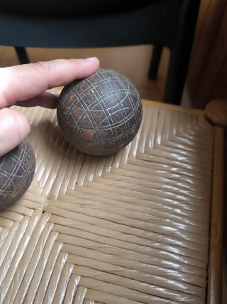 Antiche palline da bocce (2 paia diverse)