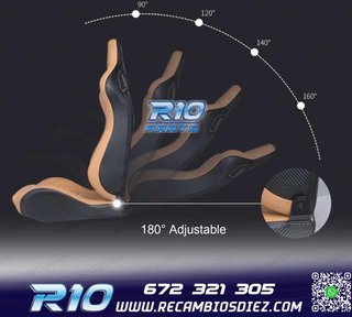 ASIENTO DEPORTIVO SEMI BAQUET ESTILO RS CUERO BEIGE