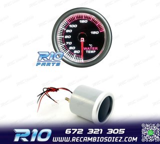 RELOJ TEMPERATURA AGUA FONDO NEGRO ILUMINADO