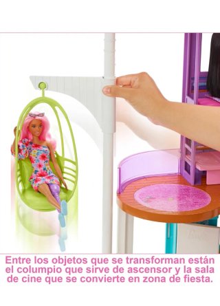 Barbie Malibu DreamHouse, casa delle bambole pieghevole a 2 piani