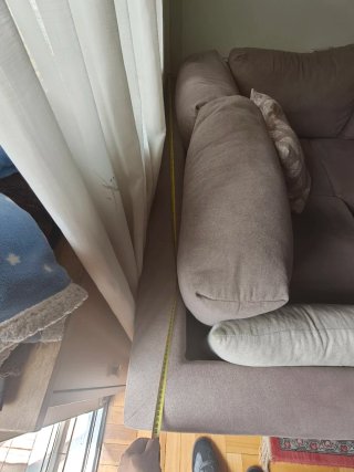 Sofá Cheslong Beige/Marrón Tela