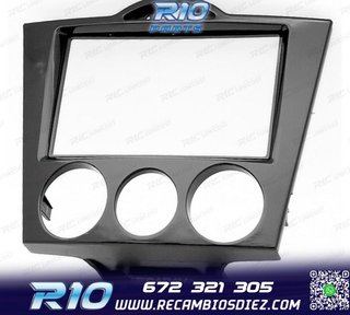 MARCO NEGRO BRILLO RADIO 2-DIN PARA MAZDA RX-8 03-08 AIRE AC