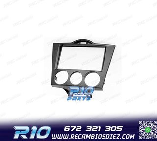 MARCO NEGRO BRILLO RADIO 2-DIN PARA MAZDA RX-8 03-08 AIRE AC