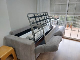 Sofá Cama Gris Tela