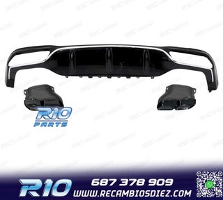 DIFUSOR MERCEDES W213 4P LOOK AMG E63 + COLAS ESCAPE NEGRO