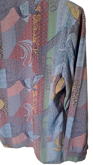 Camicia Vintage 80s Lilla Multi Cropped Fit Donna