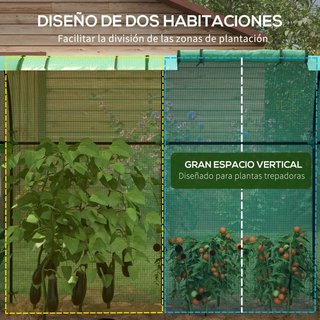 Invernadero Resistente con 4 Ventanas 2 Puertas